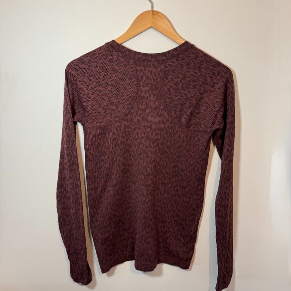 Athleta Momentum Allure Decadent Chocolate Print Long Sleeve Top Size S - Picture 4 of 5